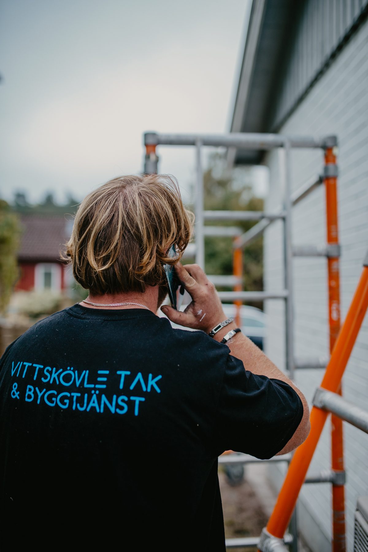 Byggprojekt med ställning